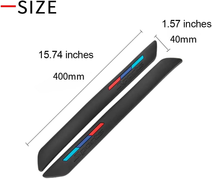 SANRILY-Black Front Rear Bumper Protector Corner Guard Rubber Strips for Cars SUV Pickup Truck Universal Bumper Guard Strip Anti-Scratch Bumper Protector Trim(4 Pack)