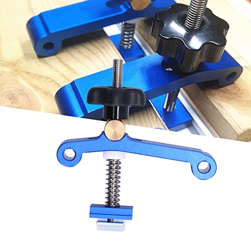Image of Press Plate Clamps, Aluminum Alloy T Track Positioning Fixtures for Woodworking & Metalworking, Blue
