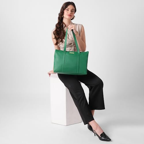 Image of Caprese Basil Large Tote Bag for Women with Shoulder Straps | Fits Up to 16 Inch Laptop| Stylish Handheld Bag, Multi-Compartment Design for Work, Travel, Shopping | Essentials & Daily Use