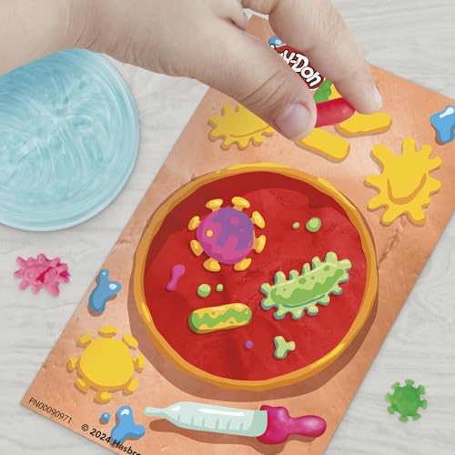 Play-Doh Mon Petit Microscope, pâte a Modeler, Activité Manuelle pour Noël, 9 Accessoires et 5 Couleurs, dès 3 Ans