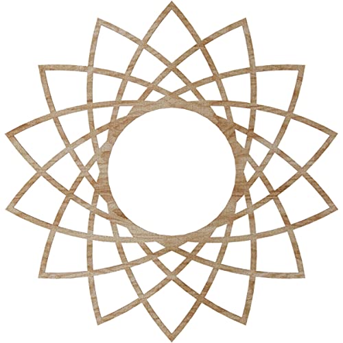 Image of Ekena Millwork 28 inchOD x 10 3 /4 inchID x 1 /4 inchT Eleanor Wood Fretwork Pierced Ceiling Medallion, Red Oak