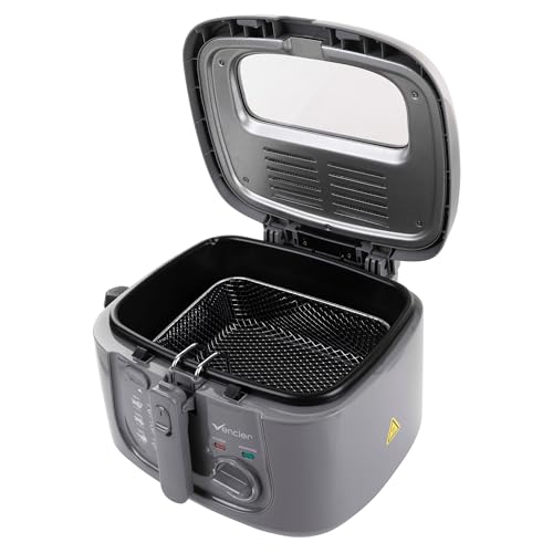 Vencier 2.5L Electric Deep Fryer For Countertops With Non-Stick Coating, Internal Mesh Basket, Safety Handle, And Viewing Window – Effortless Cleaning (Grey) - 6