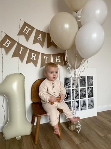 Image of Number 0 Balloons Birthday Decorations, 40In Cream Balloons for Men Women | Eye-catching Appearance, Perfect Decorative Centerpieces, Convenient Self-sealing Structure, Widely for Various Occasions