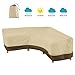 Produktbild Windyeu Abdeckung Schutzhülle für Gartenmöbel Ecksofa L/V Form Winterfest Wasserdicht Wetterfest Beige Plane (420D-215 * 215 * 78 * 85cm, V-Form)