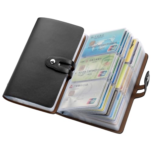angimi Leather Business Card Organizer, RFID Blocking Credit Card Holder,