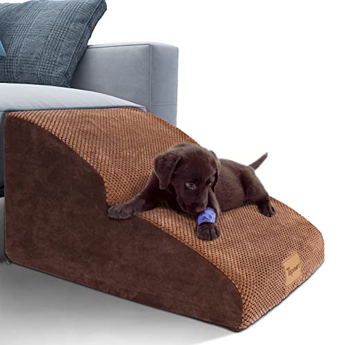 Image of Topmart High Density Extended Foam Dog Ramp&Steps 2 Tiers,11.8 inch High | Non-Slip Dog Stairs,Soft Foam Pet Ladder with Removable Cover,Best for Injured,Older Cats,Pets with Joint Pain