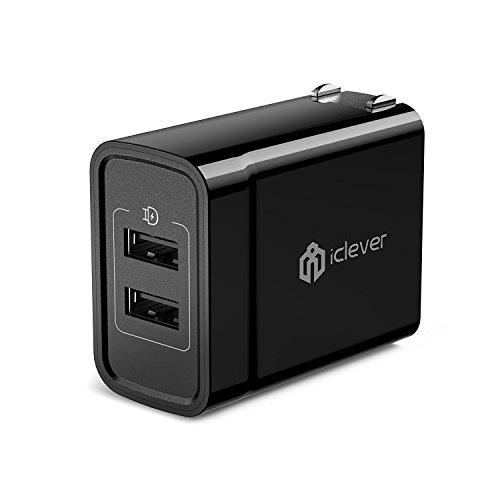 Portable Charger for iPhone iPad, iClever 24W Dual USB Wall Charger for iPhone11 / iPhone11 Pro / iPhone11 Pro Max/iPhoneX, External Battery Pack, Bluetooth Speaker and More, Black