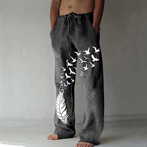Men's Japanese Wide Leg Lounge Pants Casual Baggy Drawstring Elastic Waist Yoga Beach Pants Graphic Print Sweatpants2