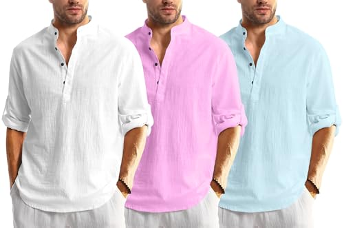 Image of Combo of Men Solid Cotton Blend Straight Kurta Shirt Pack of 2