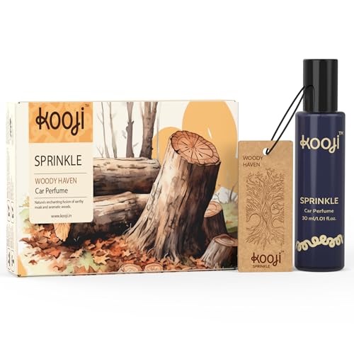 Image of KOOJI Sprinkle - Car & Home Perfumes - Woody Haven 30 ML | Premium Freshener - Earthy Musk & Aromatic Woods | Natural & Vegan Ingredients | Long-Lasting Aroma for Car, Home, Office - Up to 60 Days