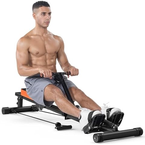 Jupgod Folding Rowing Machine with LCD Monitor Cover