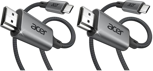 Acer Type-C HDMI �P�[�u�� [4K@60Hz �f���o��] USB-C to HDMI �ϊ��P�[�u�� [1m �Z��] Thunderbolt 4/3 �Ή� [�P�����ʐM] �i�C�����҂� Type-C �ϊ��A�_�v�^ �m�[�g�p�\�R���E�^�u���b�g�E