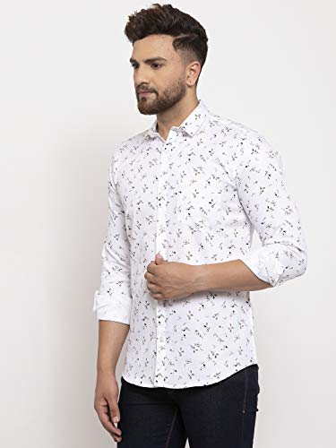 Image of Men's Cottonblend Printed Shirt White