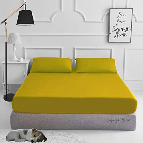 EXQUIZIT HOME Fitted Bed Sheet with Pillowcases Pack of 2 - Image 2