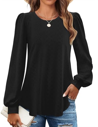 Chicrise Bluse Damen Elegant Herbst Langarmshirt Schicke Lässige Tunika Locker Festlich Schwarz 2X-Groß 50-54 2XL Chicrise Bluse Damen Elegant Herbst Langarmshirt Schicke Lässige Tunika Locker Festlich Schwarz 2X-Groß 50-54 2XL