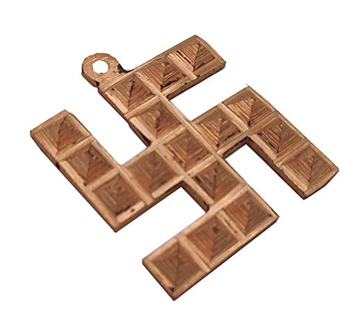 Image of Plus Value Copper Swastik Pyramid for Vaastu Dosh Nivaran, Entrance Protection, Home & Office Main Door, Wrong Location of Kitchen, Positive Energy, Auspicious Decoration for Gifting -1.5Inch