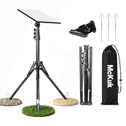 McKuk Updated Starlink Mini Tripod Mount | Ground Stakes for Outdoor Stability | 180 Adjustable Head for Better Signal Positioning | Aluminum Tripod Stand with Carry Bag for RV Camping Outdoor Use