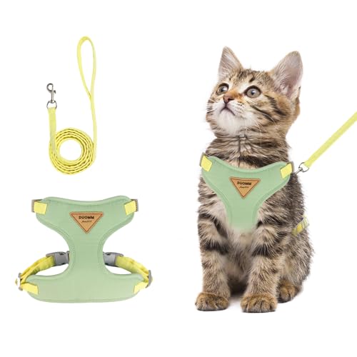 wanheart Cat Harness and Leash Set Escape-Proof Adjustable cat Leash and Harness Combo Suitable for All cat Breeds (Green