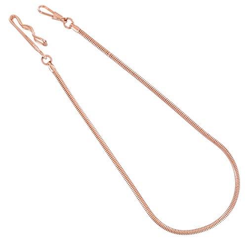 Ky & Co Rose Gold Tone Mens Belt Hook Pocket Watch Chain Snake Link 16" Long Made in USA