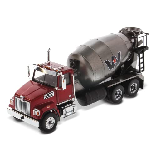 Toupie 6x4 Western Star 4700SF rouge et gris pour décor de diorama de chantier