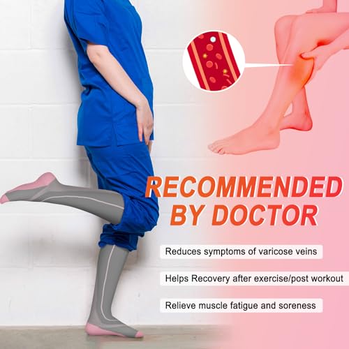 Image of Iseasoo 4 Pairs Compression Socks for Women Circulation-Best Support for Nurses,Running,Athletic,Travel