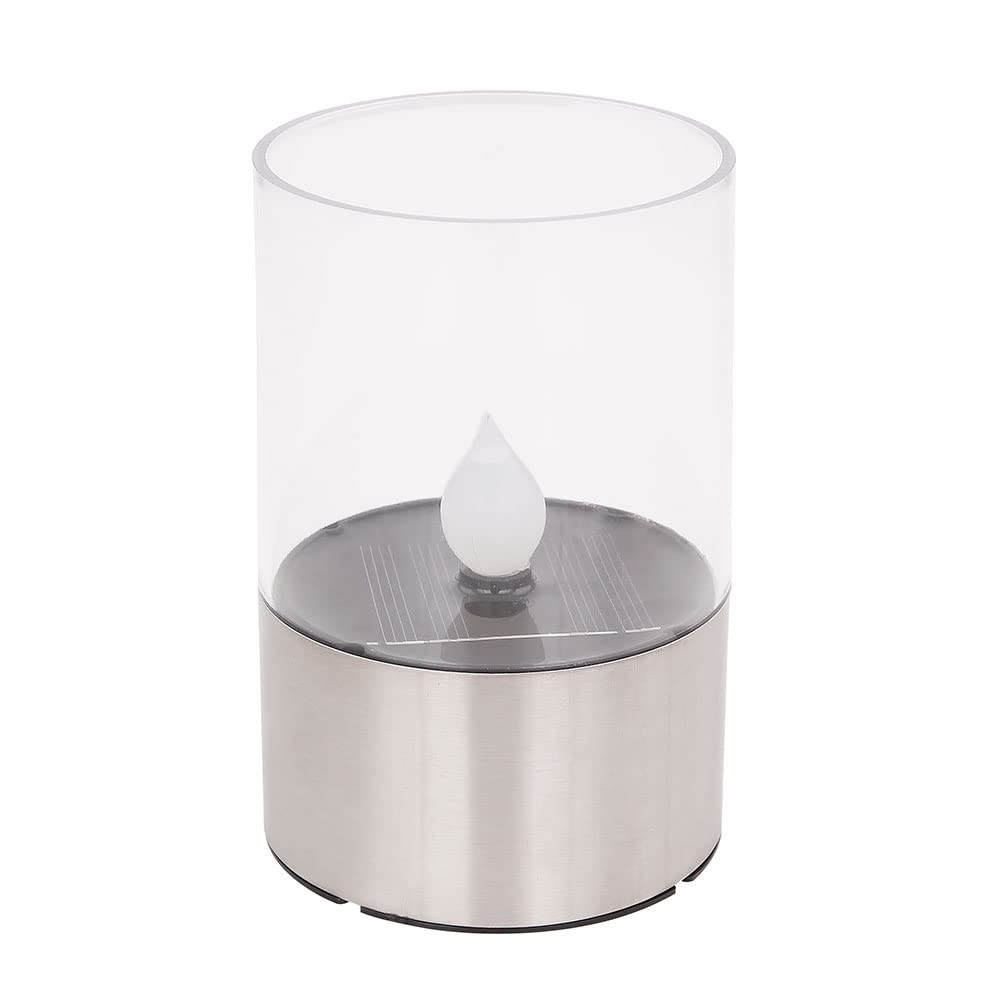 SONNENKERZE Solar-Tischleuchte Flame – 2er-Set Mit Bernsteinfarbenem LED-Flackerfeuer – Für Garten, Balkon & Terrasse