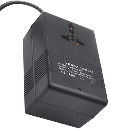 Convertidor de voltaje de viaje 200W reductor AC de 220V a 110V con enchufe UE 6
