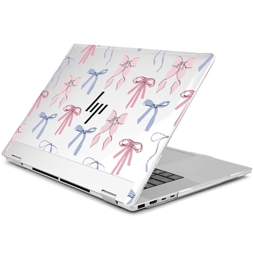 Loyrina Creative Clear Case for 16-inch HP Envy x360 2-in-1 Laptop (2024/2025) Compatible with 16-ACxxxx / 16-ADxxxx Slim Lightweight Protective Cover with Artistic Pattern Pink Bow
