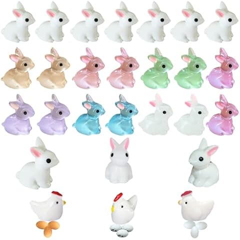 Erewa 36Pcs Easter Mini Resin Animal Set Cover