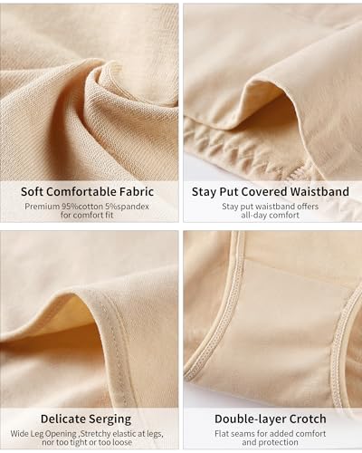 Image of CULAYII Tummy Control Underwear Womens High Waisted Cotton Panties Breathable Full Coverage Postpartum Ladies Briefs