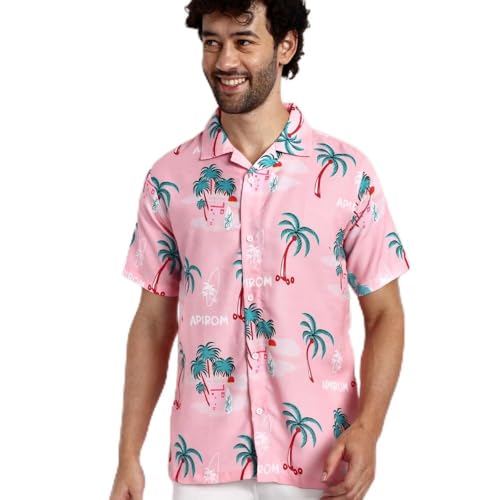 Image of LERIYA FASHION Men's Rayon Shirt - Summer Button Down Shirts | Half Sleeve Printed |Formal |Casual Stylish (Available in Plus Size)
