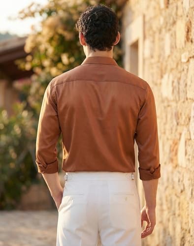 Image of IndoPrimo Men's Stylish Satin Shirt for Party, Formal, Daily and Casual Wear Full Sleeve Shirt for Mens - Trio
