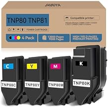 High Yield TNP80 TNP81 Toner Cartridge Replacement for Konica AAJW132 AAJW432 AAJW332 AAJW232 for Minolta bizhub C3300i C3301i C3320i C3321i C4000i C4001i Printer Black Magenta Yellow Cyan