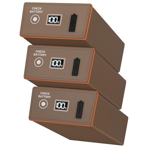 Rechargeable Battery 3 Pack Compatible with Moultrie Edge Trail Cameras Digital Display USB-C 20WPD Fast Charging Solar Panel Compatible Replacement Power Pack for Edge Edge Pro Edge 2 Edge 3