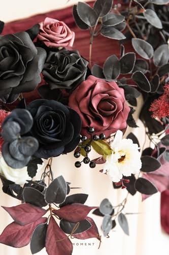 Ling's Moment Flower Garland - 6FT Eucalyptus & Rose - Sweetheart Table Decor for Wedding Reception, Artificial Floral Garland for Mantle, Thanksgiving, Christmas Decoration - Image 7