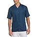 Cubavera Men's Short Sleeve 100% Linen Guayabera, Ensign Blue, Large