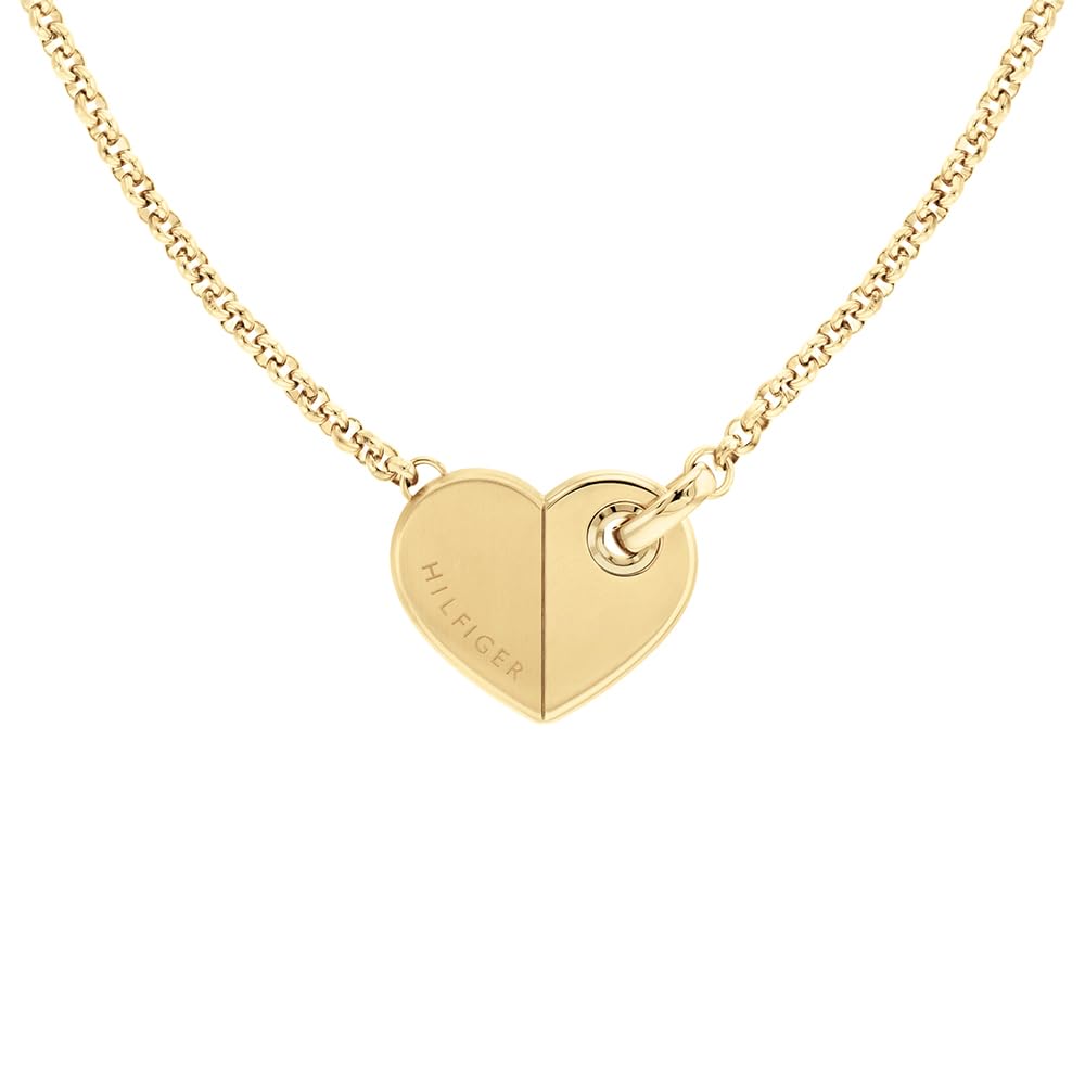 Tommy Hilfiger Jewelry Collar de cadena para Mujer en Acero Inoxidable con un Colgante en Forma de Corazón - Disponible en versión Oro o Plata