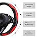 ZBBZBB Steering Wheel Cover for Range Rover Sport 2010-2013(with Computer Box,Light Square), Car Wheel Covers Breathable Washable Steering Wheel Protector Car Accessories,Red