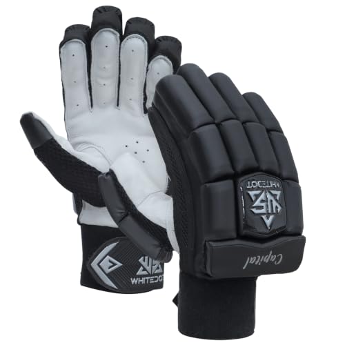 Image of Whitedot Capital PU Cricket Batting Gloves (Black Mens /Adult Right Hand)