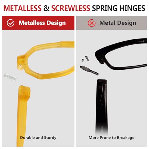 Image of Eyekepper Metalless Screwless Spring Hinge Reading Glasses for Women - 6 Pack Oversize Pilot Readers +3.75