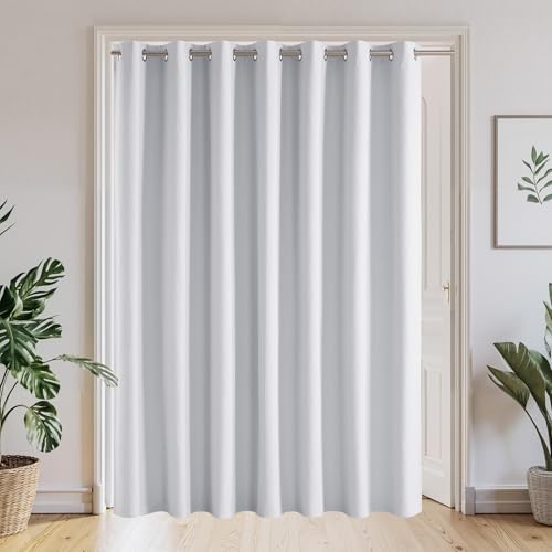 Image of NICETOWN Pure White Blackout Curtain 100 inches Wide 100% Light Blocking