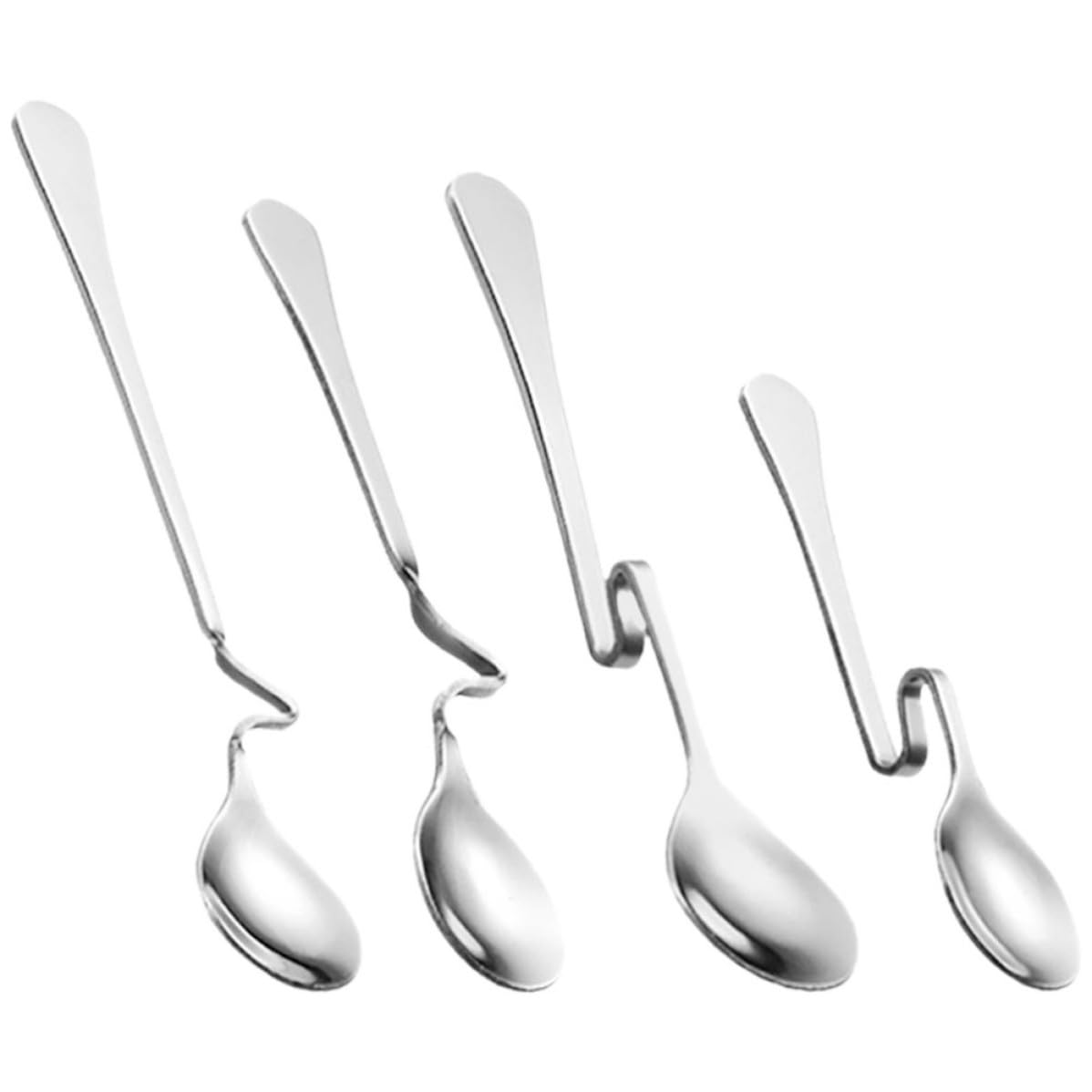 4 Piezas Cuchara para Café de Acero Inoxidable, Diseño Simple