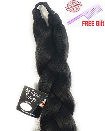 Image of Air Flow Natural Looing Realistic Black Hair Extension Long Hair Silky With Free Wig Comb (Guthni Choti)