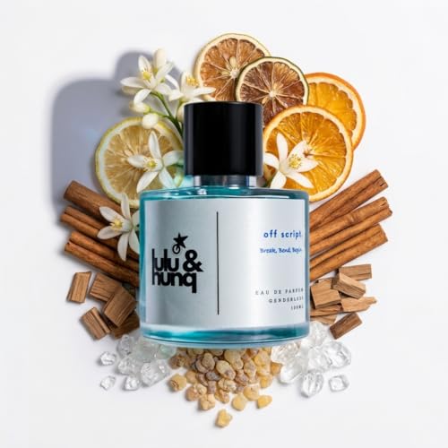 Image of LULU & HUNQ Off Script Perfume for Men & Women 100ml | 12 Hours Long Lasting Eau De Parfum Premium Luxury Smell | Best Unisex Perfume | Oriental Fresh Citrus Woody Fragrance