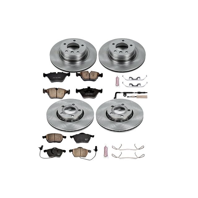 Image of PowerStop Front and Rear Brake Kit for Audi A6 1998-01 | Volkswagen Passat 1999-05 - Z17 Ceramic Brake Pads & Disc Rotors Replacement, KOE529