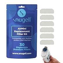 Snugell AirMini CPAP Filter Compatible with ResMed AirMini Machines Perfect for Travel and Home use Easy to Install, enhances air Filtration, and ensures Cleaner air. 30 Count Pack of 1