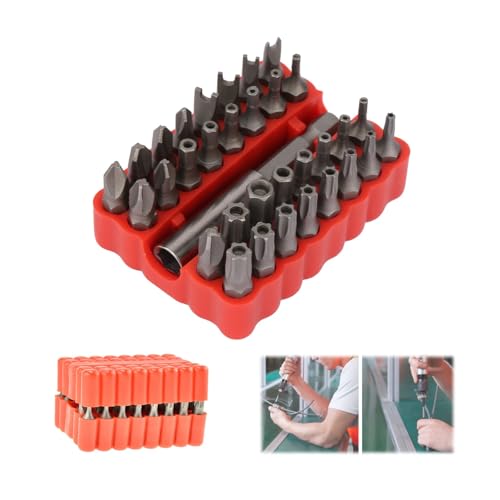 Kit de Puntas de Destornillador Huecas 33 en 1 con Caja juego de desarmadores Puntas de Tornillo de Estrella Hexagonal de Acero Al Cromo Vanadio juego de Juegos Schroevendraaierbitsets