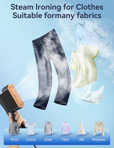 Image of Steamer for Clothes,Sundu Portable 2-in-1 Travel Steamer&Iron,15s Fast Heat-up,100ml Water Tank,Ironing Gloves,25 Min Powerful Continuous Steam,1000W&4 Modes Light Steam Iron for Travel&Home(inky