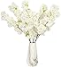 Produktbild Kesio Künstliche Blumen mit Kirschblütenstielen, Seiden-Kirschblütenzweige, Simulationsblumen-Arrangements für Hochzeit, Heimdekoration, 107 cm, Weiß, 4 Stück