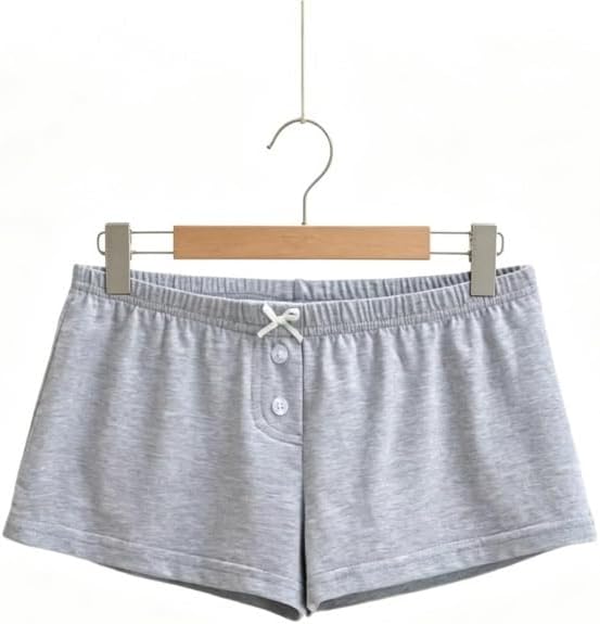 Relaxed Short Pants with Elastic Waist Bow Decoration for Women